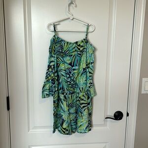 Lilly Pulitzer Girls Off the Shoulder Romper Party Like A Flock Star XL (12-14)